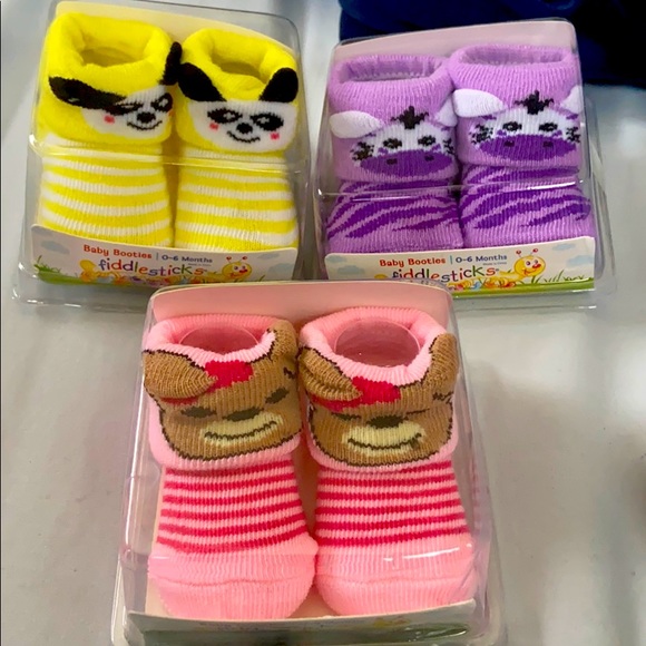 Fiddlesticks Baby Booties 0-6 months - Picture 1 of 4